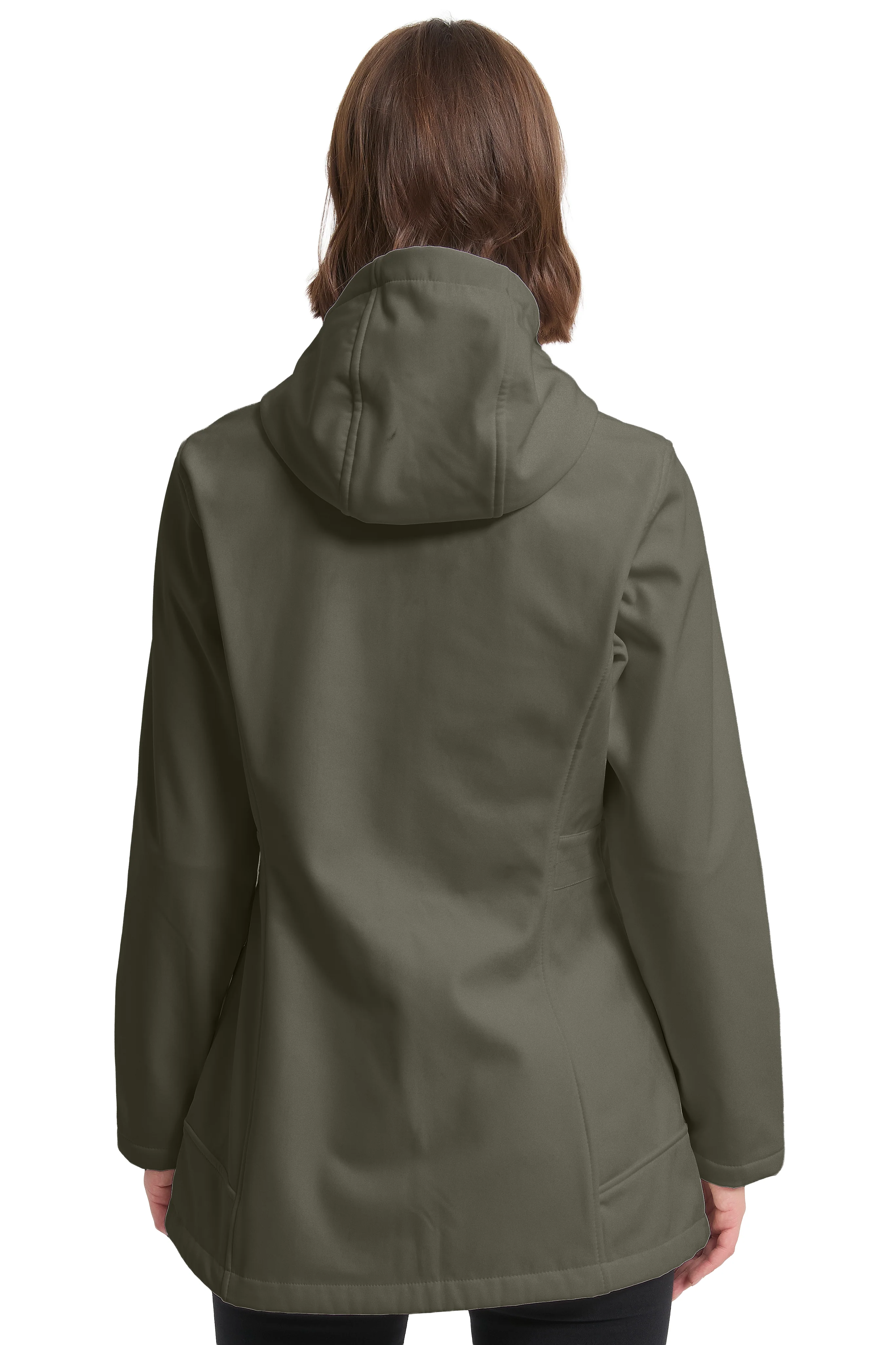 Long Style Hooded Softshell with Waist Drawstring - Image 12